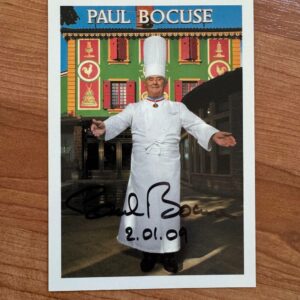 Dédicace - Autographe - Rare carte signée au feutre noir par Paul Bocuse - Format 10x15 - 2
