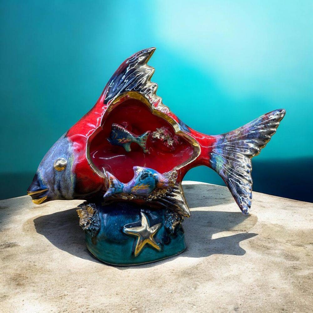 Superbe lampe poisson Vallauris des années 70 - En excellent état - Electrification parfaitement fonctionnelle et récente - Collection - Décoration - Vintage