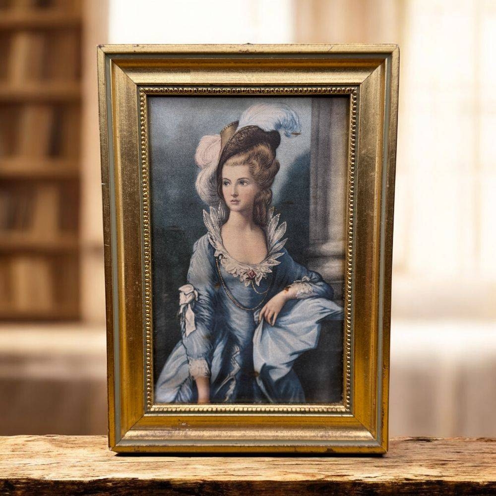 Ensemble/lot rare de 8 anciens petits cadres avec différentes reproductions sur soie - Déco - Collection – Image 2