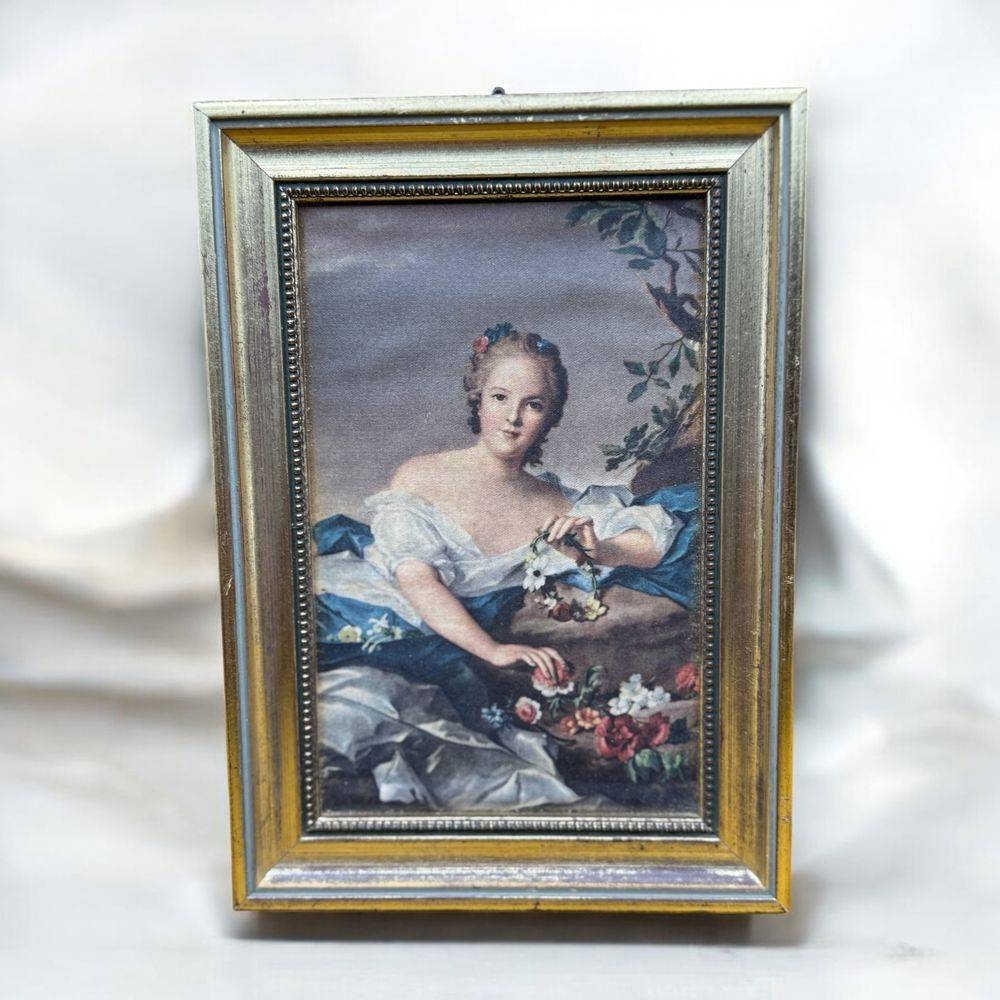 Ensemble/lot rare de 8 anciens petits cadres avec différentes reproductions sur soie - Déco - Collection – Image 6