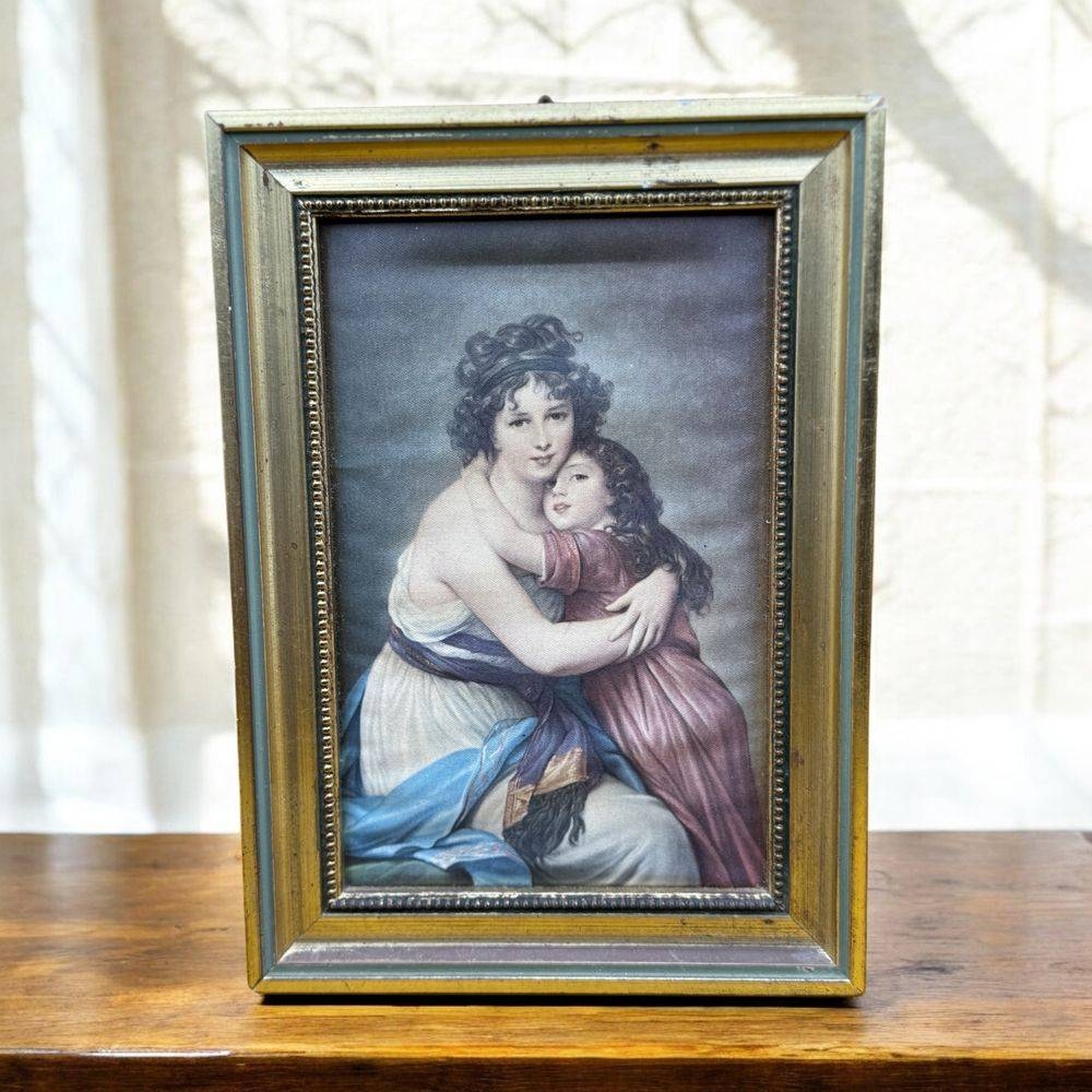 Ensemble/lot rare de 8 anciens petits cadres avec différentes reproductions sur soie - Déco - Collection – Image 9