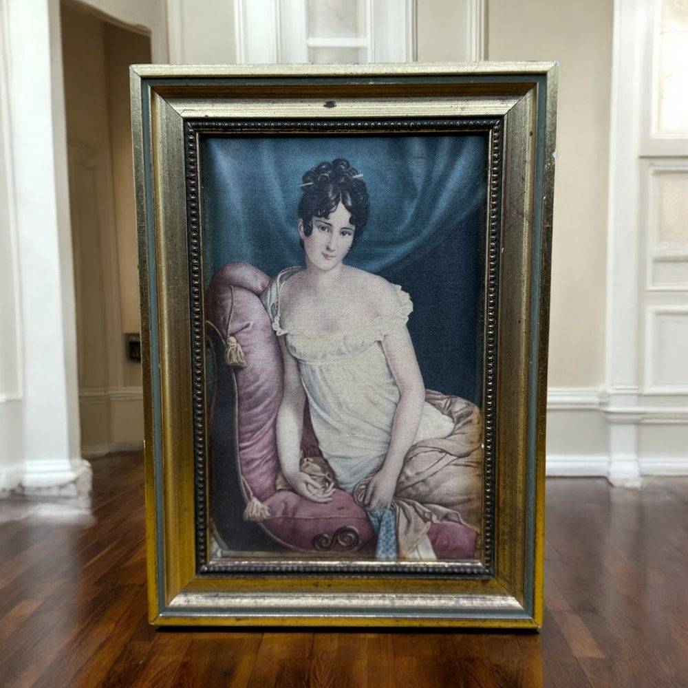 Ensemble/lot rare de 8 anciens petits cadres avec différentes reproductions sur soie - Déco - Collection – Image 5