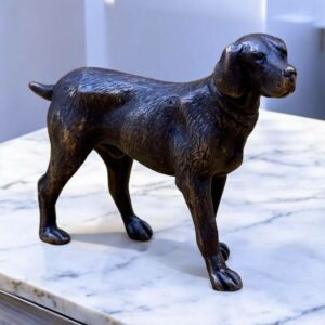 Rare statuette de chien - Labrador - En bronze - Pièce unique - belle patine - Collection - Décoration - Bronze animalier vers 1950