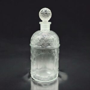 Ancien Magnifique flacon en verre moulé d'eau de Cologne impériale de l’impératrice Eugénie - Modèle “aux Abeilles” de Guerlain - Mi 20ème - Made in France - Décoration - Vintage