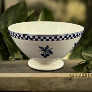 Bol en faïence - Décor floral bleu - Estampillé France - Collection - Décoration