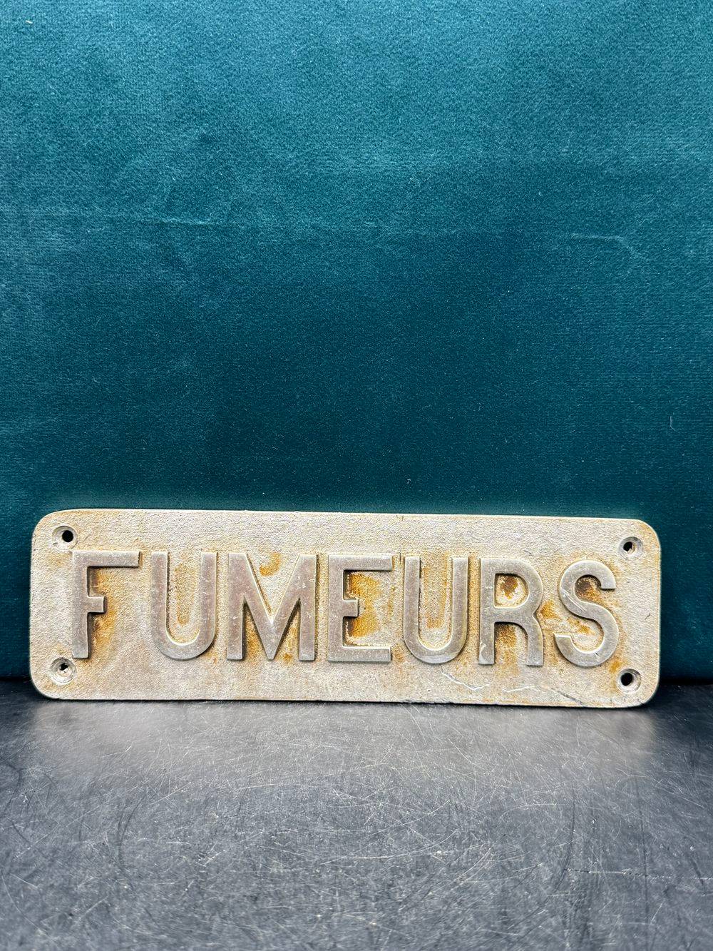 Authentique plaque métallique "Fumeurs" de la sncf - Train grandes lignes - France - Vers 1970/80 - Collection - Décoration - Vintage – Image 2