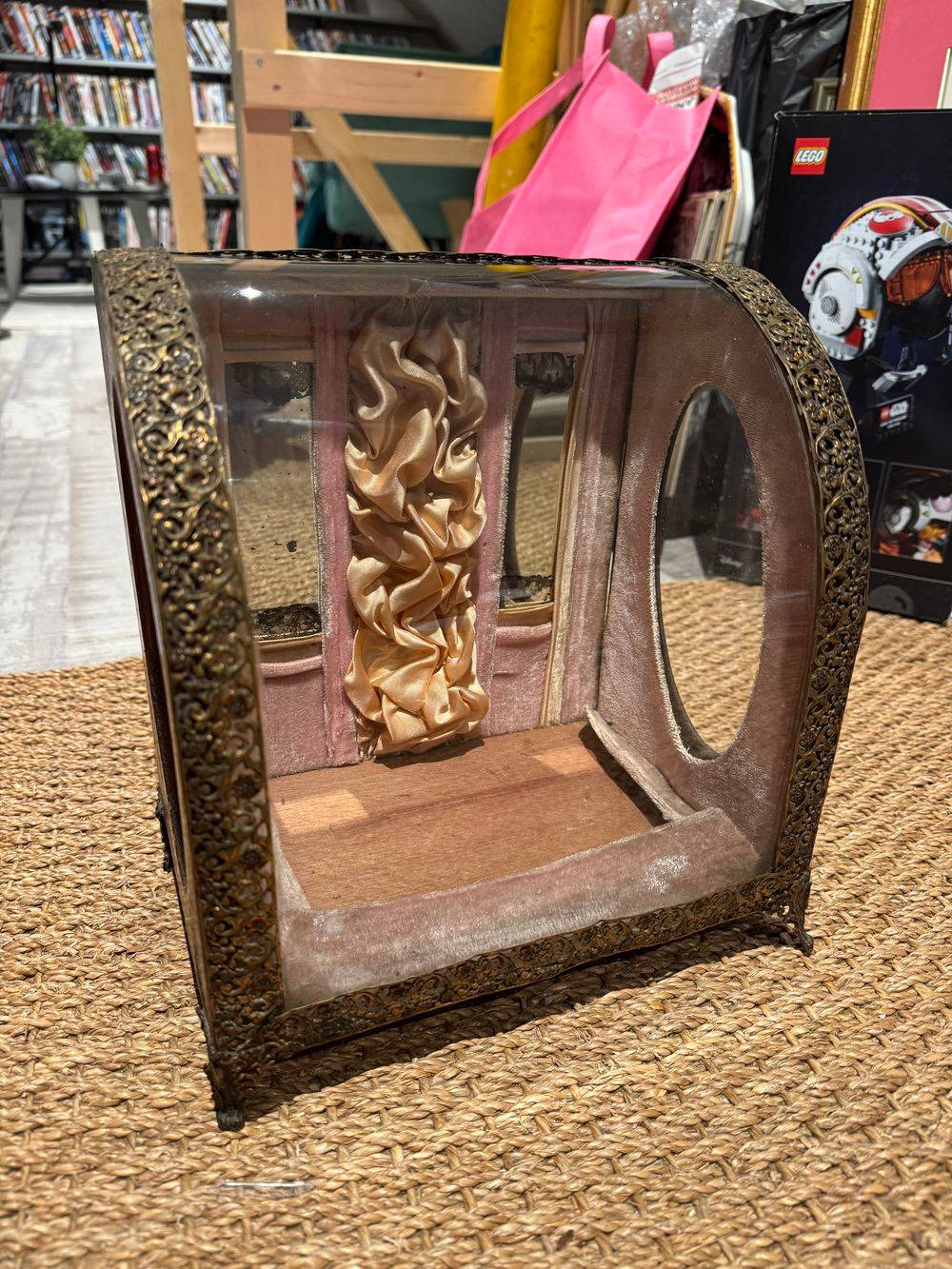 Ancien globe de Mariés datant de la fin 18ème / début 19ème avec son incroyable verre arrondi d'époque - Ornements en laiton - Collection - Décoration – Image 2