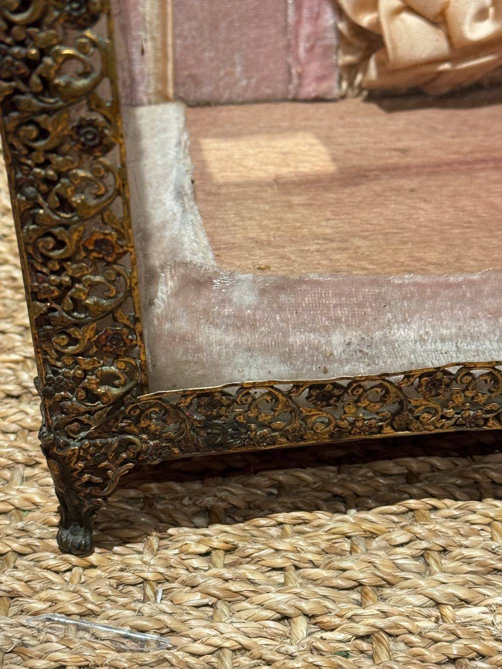 Ancien globe de Mariés datant de la fin 18ème / début 19ème avec son incroyable verre arrondi d'époque - Ornements en laiton - Collection - Décoration – Image 5