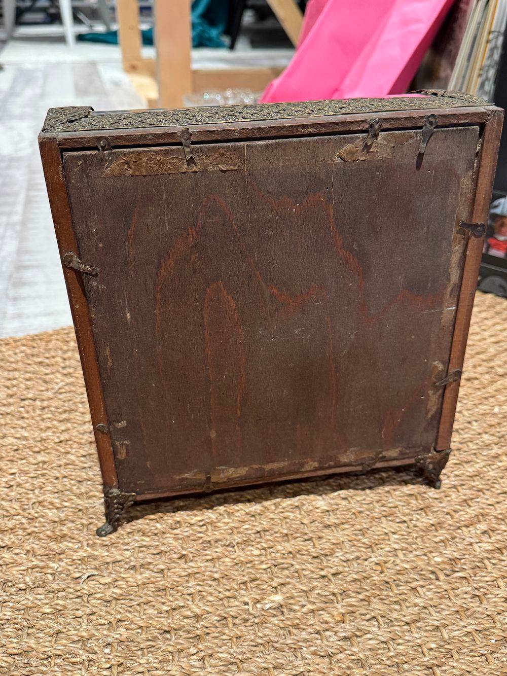 Ancien globe de Mariés datant de la fin 18ème / début 19ème avec son incroyable verre arrondi d'époque - Ornements en laiton - Collection - Décoration – Image 9