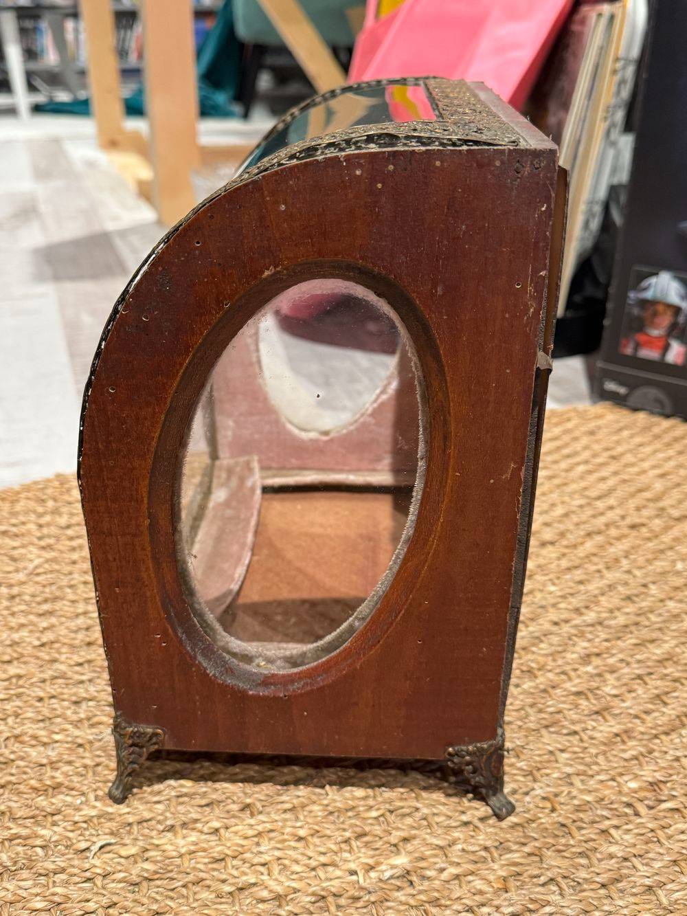 Ancien globe de Mariés datant de la fin 18ème / début 19ème avec son incroyable verre arrondi d'époque - Ornements en laiton - Collection - Décoration – Image 10