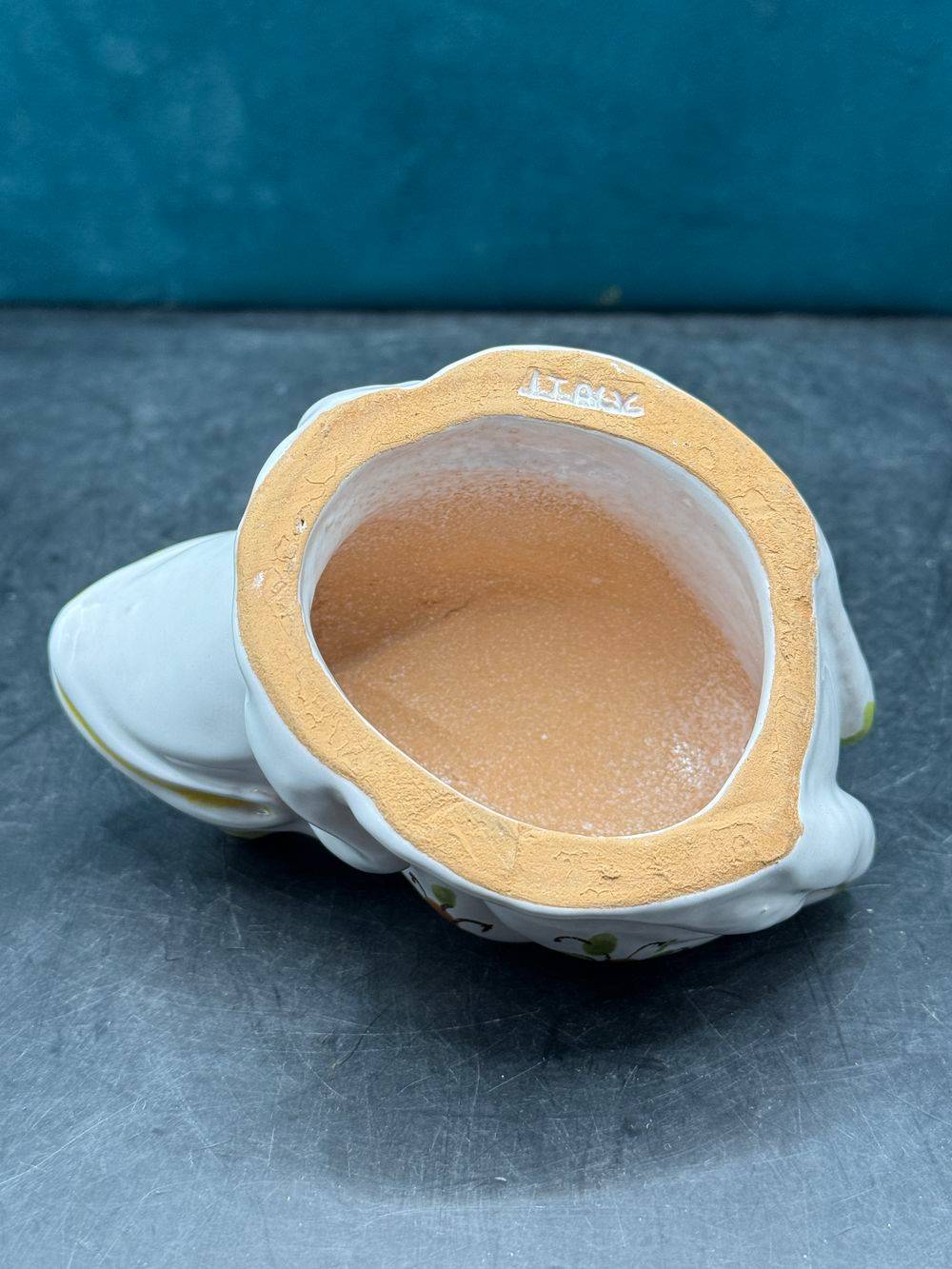 Grenouille / Crapaud en céramique polychrome des années 70/80 - Italie - Décor floral - Collection - Décoration – Image 7