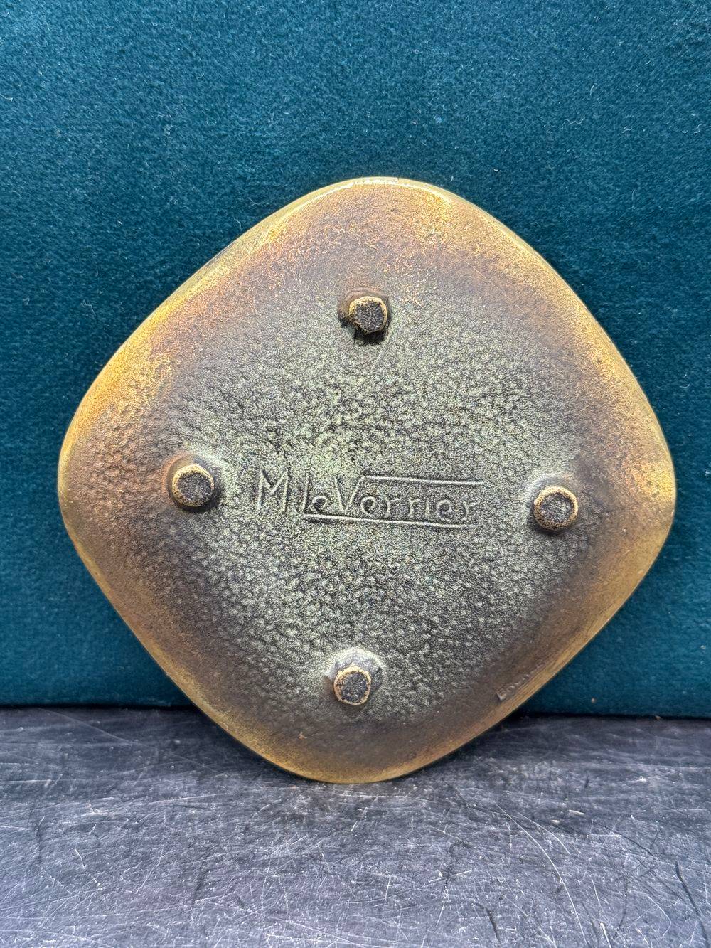 Rares petits vide-poche/ lot / Coupelles en bronze signé-es Max Le Verrier (1891-1973) représentant quatre cartes à jouer - Les quatre rois (Pique, cœur, trèfle, carreau) - Circa 1930 - Collection - Décoration – Image 3