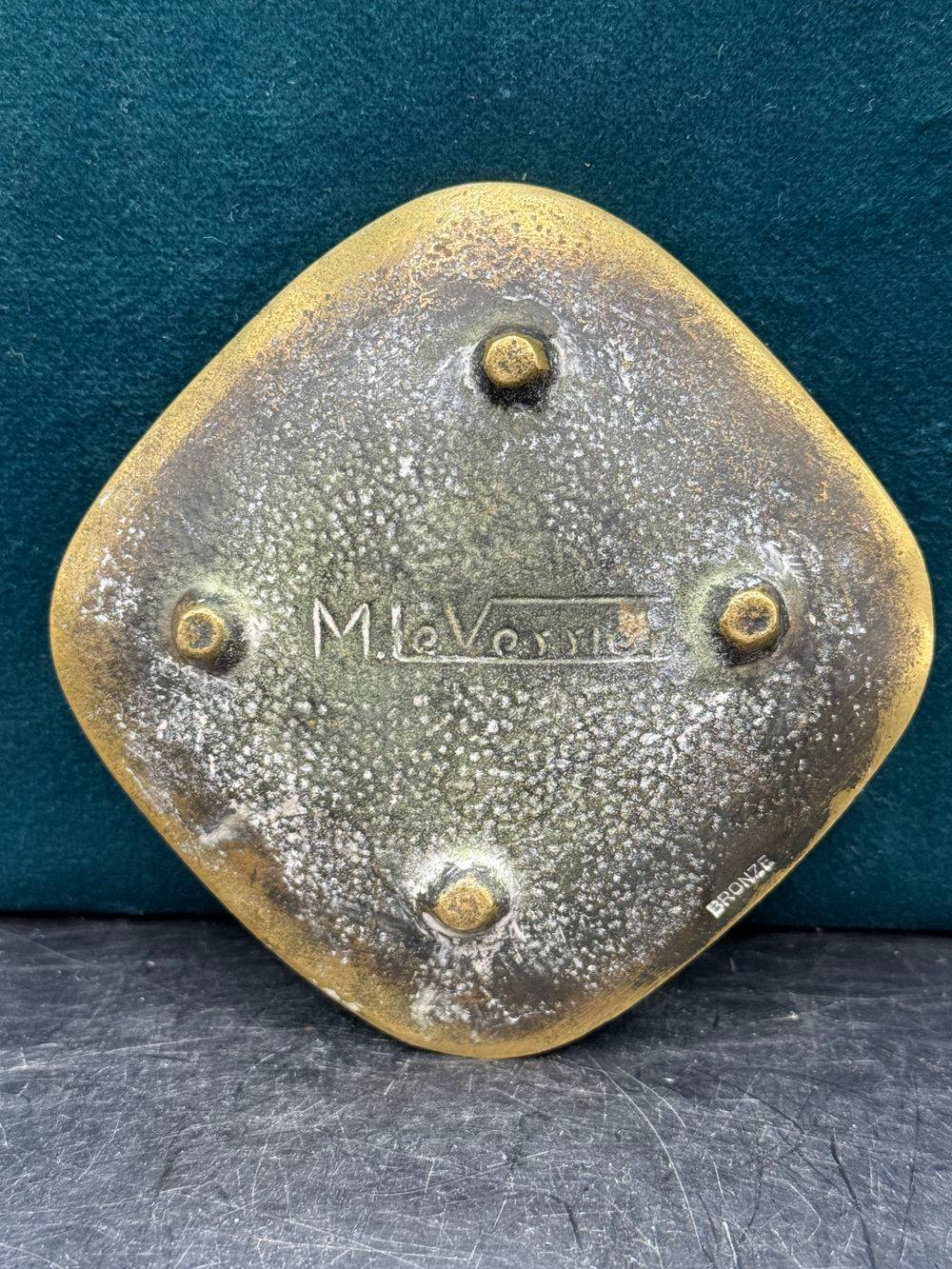 Rares petits vide-poche/ lot / Coupelles en bronze signé-es Max Le Verrier (1891-1973) représentant quatre cartes à jouer - Les quatre rois (Pique, cœur, trèfle, carreau) - Circa 1930 - Collection - Décoration – Image 11