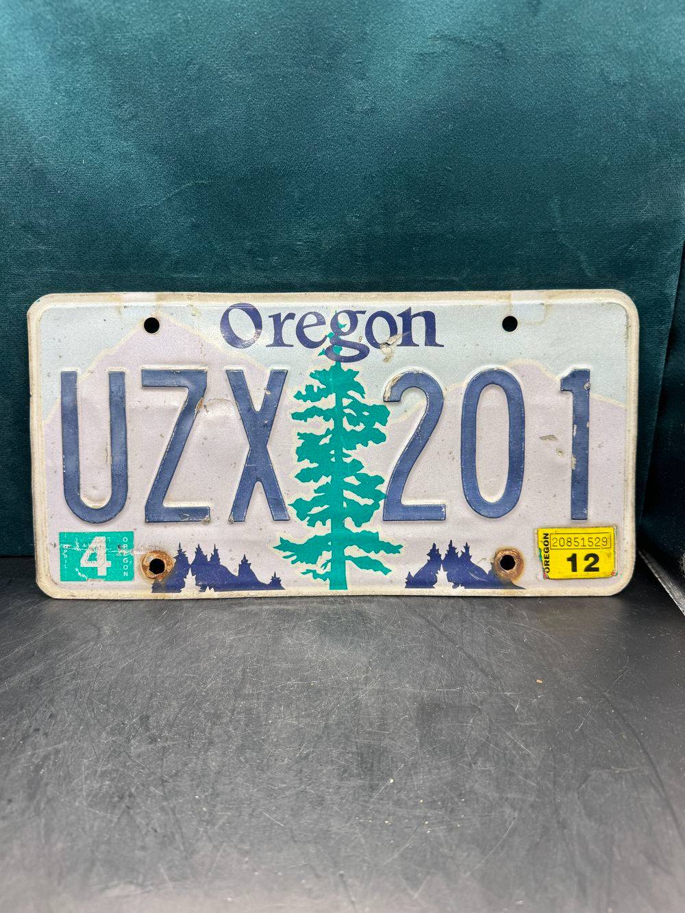 Vraie plaque originale d'immatriculation (en métal et relief) - Usa - Etats-Unis - Etat de l'Oregon - 2012 - Décoration murale pour garage - Collection – Image 2