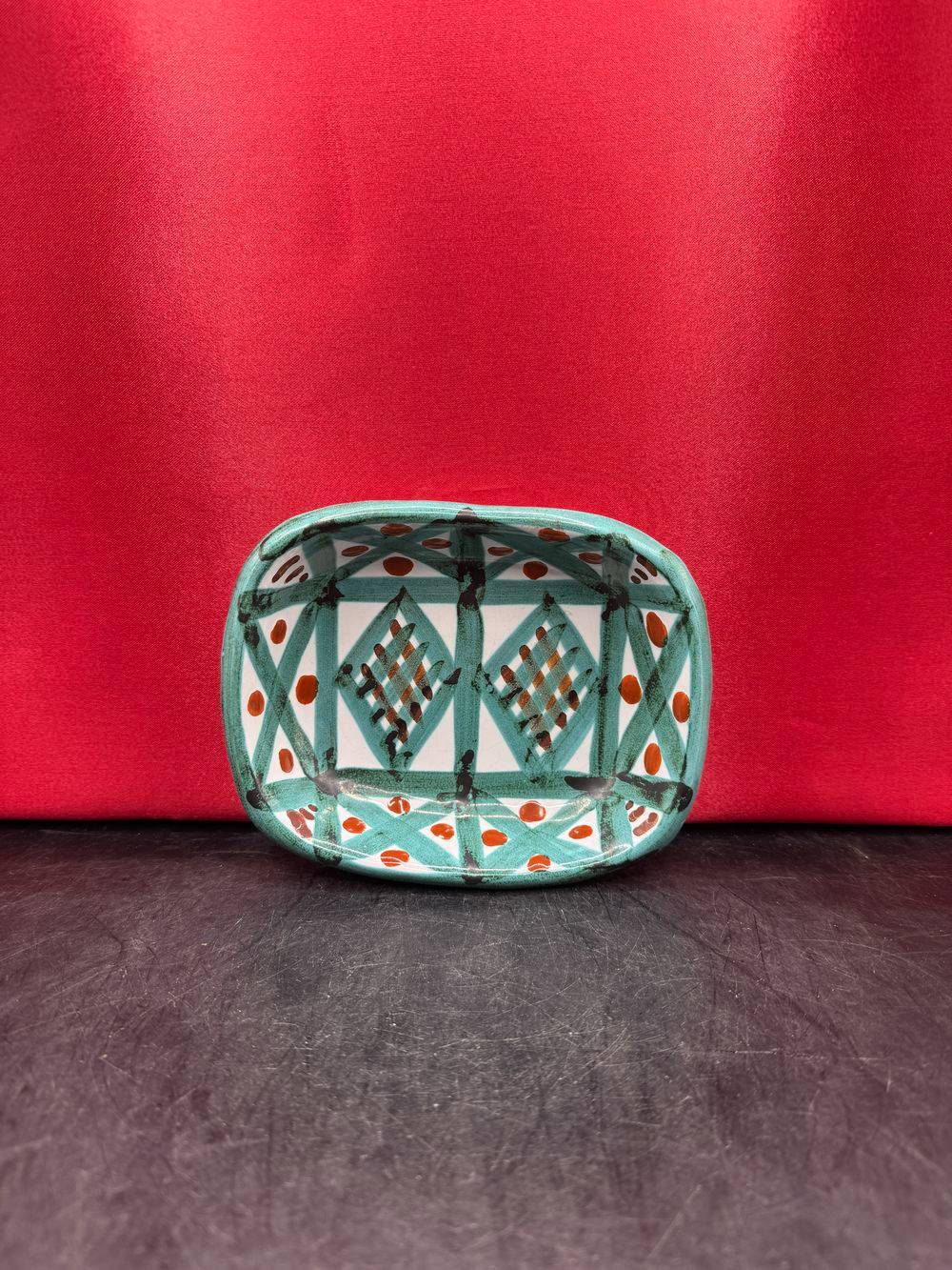 Joli Ancien Vide poche / Porte savon / Beurrier - Décor style Picault - Des années 60-70 - Signé et estampillé Antoine Fazio de Vallauris - Collection - Décoration – Image 2