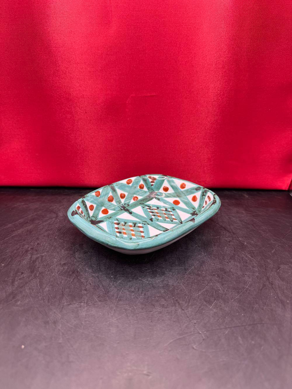 Joli Ancien Vide poche / Porte savon / Beurrier - Décor style Picault - Des années 60-70 - Signé et estampillé Antoine Fazio de Vallauris - Collection - Décoration – Image 5