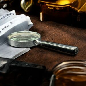 Ancienne loupe de lecture des années 60 - Optico - Cadre en métal - Made in France - Collection - Décoration - Vintage