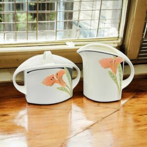 Ensemble/duo Pot à lait-Crémier/Sucrier en porcelaine modèle Iris de chez Villeroy et Boch - Made in France - Collection - Décoration - Vintage