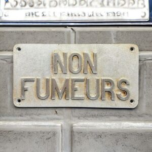 Authentique plaque métallique " Non Fumeurs" de la sncf - Train grandes lignes - France - Vers 1970/80 - Collection - Décoration - Vintage