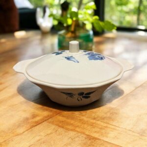 Soupière Art Déco avec couvercle - Digoin Sarreguemines - France - Superbe décor floral bleu - Estampillée - Collection - Décoration