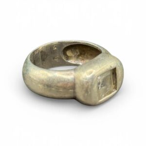 Bague vintage des années 1970 en argent 925° (poinçon) avec brillants de zirconium - Taille 57-58 (voir photos) - Collection - Bijoux