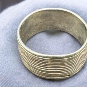 Bague filée / Anneau vintage des années 1970 en argent 925° (poinçon) - Taille 57-58 (voir photos) - Collection - Bijoux