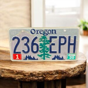 Vraie plaque originale d'immatriculation (en métal et relief) - Usa - Etats-Unis - Etat de l'Oregon - 2020 - Décoration murale pour garage - Collection