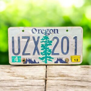 Vraie plaque originale d'immatriculation (en métal et relief) - Usa - Etats-Unis - Etat de l'Oregon - 2012 - Décoration murale pour garage - Collection