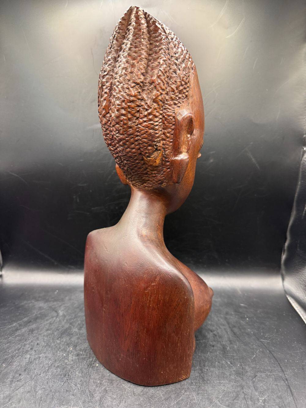 Ancien buste de Femme sexy en bois massif sculpté - Art Africain - Pièce unique - Des années 80 - Collection - Vintage – Image 4