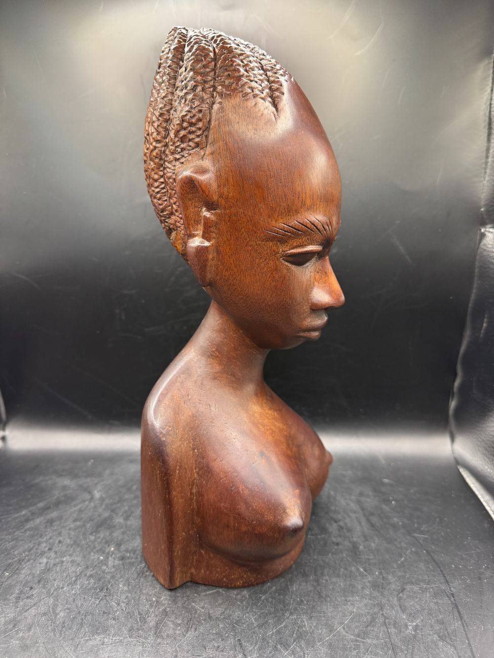 Ancien buste de Femme sexy en bois massif sculpté - Art Africain - Pièce unique - Des années 80 - Collection - Vintage – Image 5