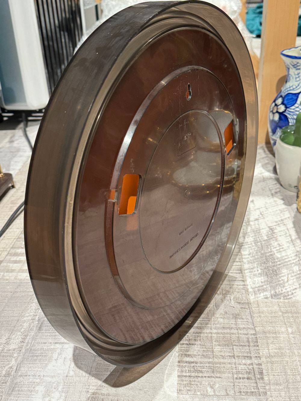 Ancien Miroir rond en plexiglas fumé - Gilac n°1813 - Vintage des années 70 - Décoration - Collection – Image 3