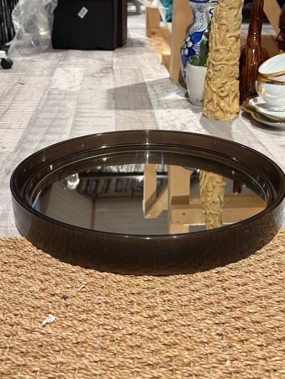 Ancien Miroir rond en plexiglas fumé - Gilac n°1813 - Vintage des années 70 - Décoration - Collection – Image 7