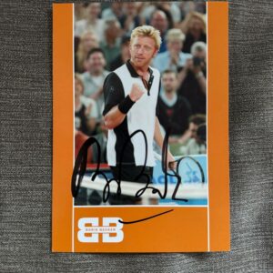 Dédicace - Autographe - Rare carte signée au feutre noir par Boris Becker - Format 10x15 - Tennis - Roland-Garros - Wimbledon - Us Open - OA - Collection - Vintage