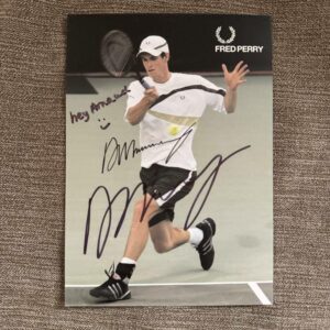 Dédicace - Autographe - Rare carte signée au feutre noir par Andy Murray - Format 10x15 - Tennis - Roland-Garros - Wimbledon - Us Open - OA - Collection
