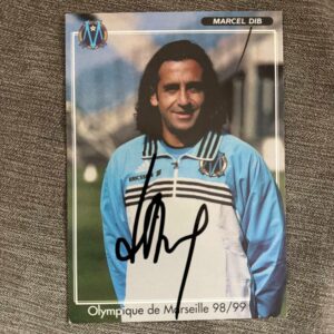 Dédicace - Autographe - Rare carte signée au feutre par Marcel Dib - Format 10x15 - Football - Equipe de France - Om - Collection