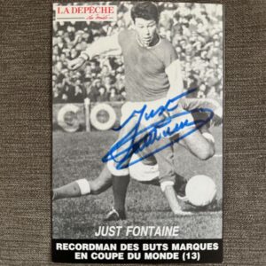 Dédicace - Autographe - Rare carte signée au feutre par Just Fontaine - Format 10x15 - Football - Equipe de France - Real Madrid - Collection