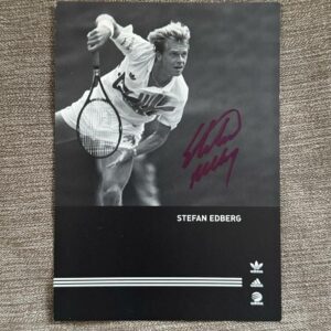 Rare carte signée au feutre bleu par Stephan Edberg - Format 10x15 - Tennis - Roland-Garros - Wimbledon - Us Open - OA - Collection - Vintage