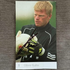 Dédicace - Autographe - Rare carte signée au feutre par Oliver Kahn - Format 9x15 - Football - Bayern Munich - Collection