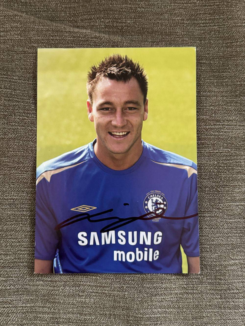 Dédicace - Autographe - Rare carte signée au feutre par John Terry - Format 10x15 - Football - Chelsea - Collection