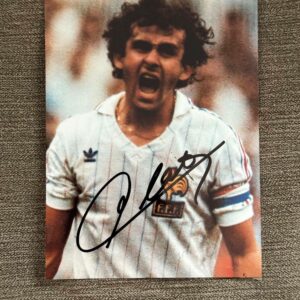 Dédicace - Autographe - Rare photo signée au feutre par Michel Platini - Format 10x15 - Football - Equipe de France - Collection