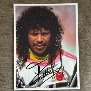 Dédicace - Autographe - Rare photo beau format signée au feutre par René Higuita- Format 15x20 - Football - Colombie - Coup du Scorpion - Wembley 1995 - Collection