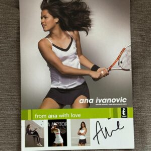 Rare carte beau format signée au feutre noir par Ana Ivanovic - Format 15x21 - Tennis - Roland-Garros - Wimbledon - Us Open - OA - Collection