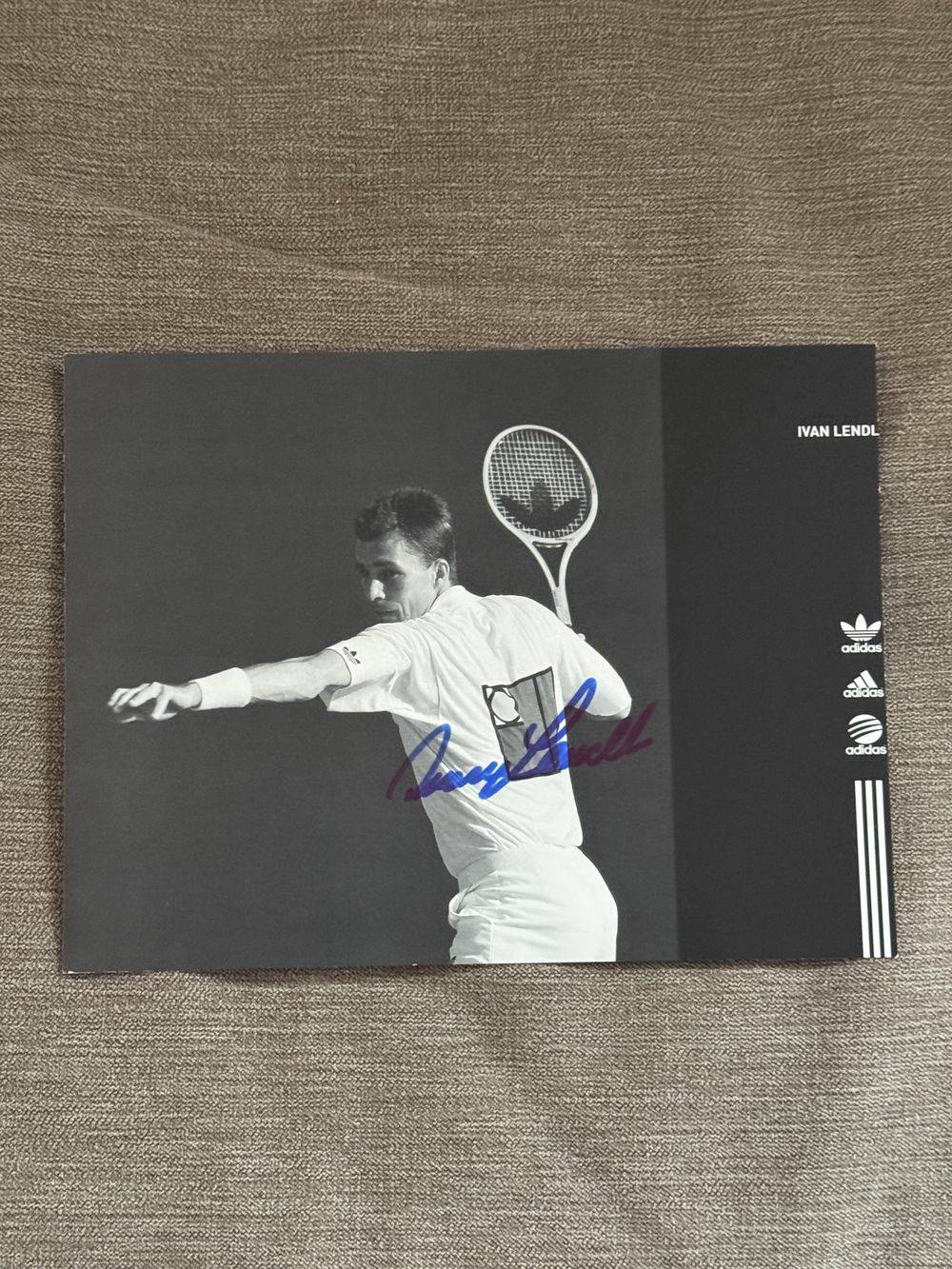 Dédicace - Autographe - Rare carte beau format signée au feutre bleu par Ivan Lendl - Format 16x21 - Tennis - Roland-Garros - Wimbledon - Us Open - OA - Collection