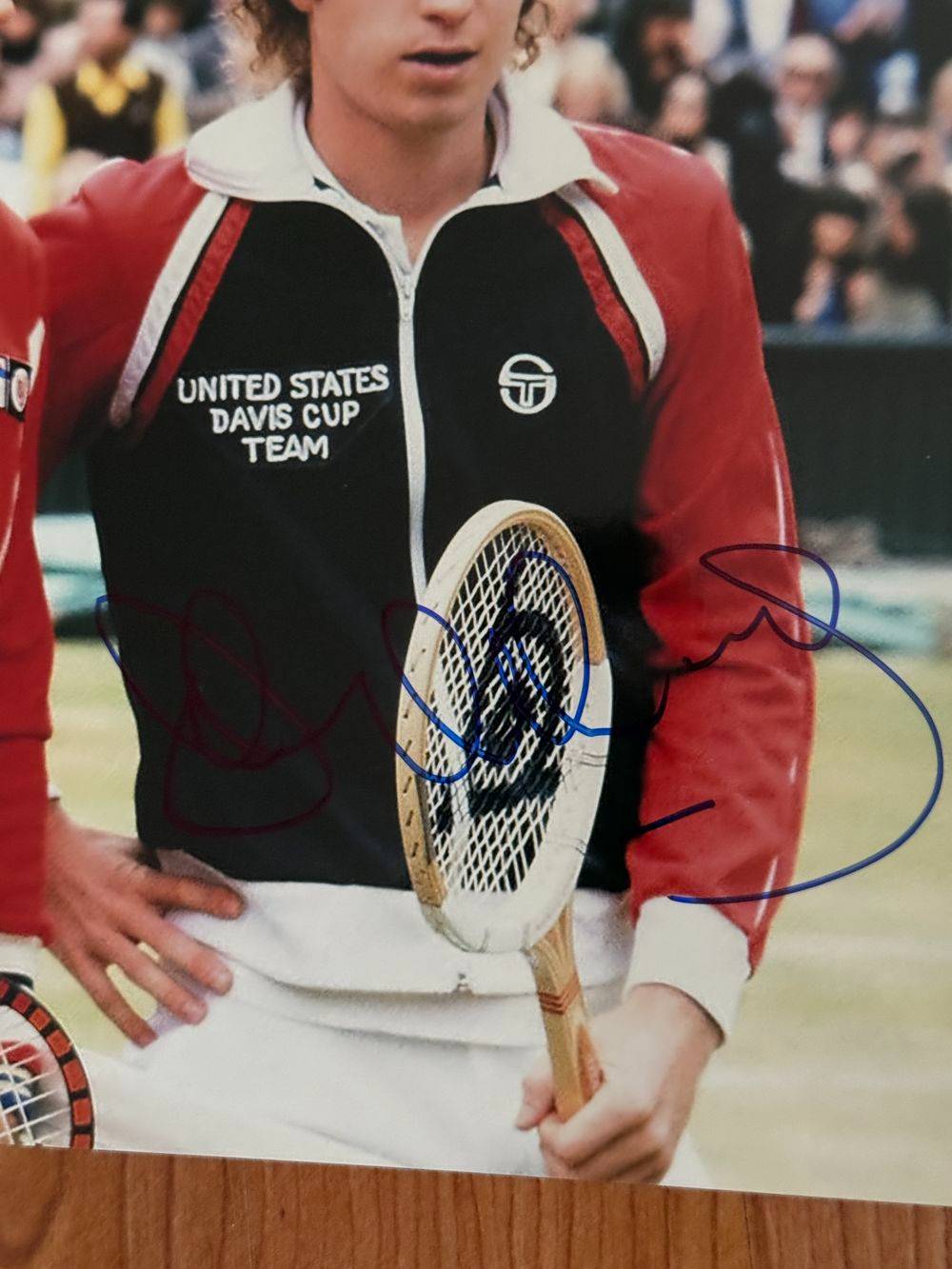 Dédicace - Autographe - Très Rare grande photo signée au feutre bleu par Björn Borg et John McEnroe - Format 20x29 - Tennis - Roland-Garros - Wimbledon - Us Open - OA - Collection - Vintage – Image 3
