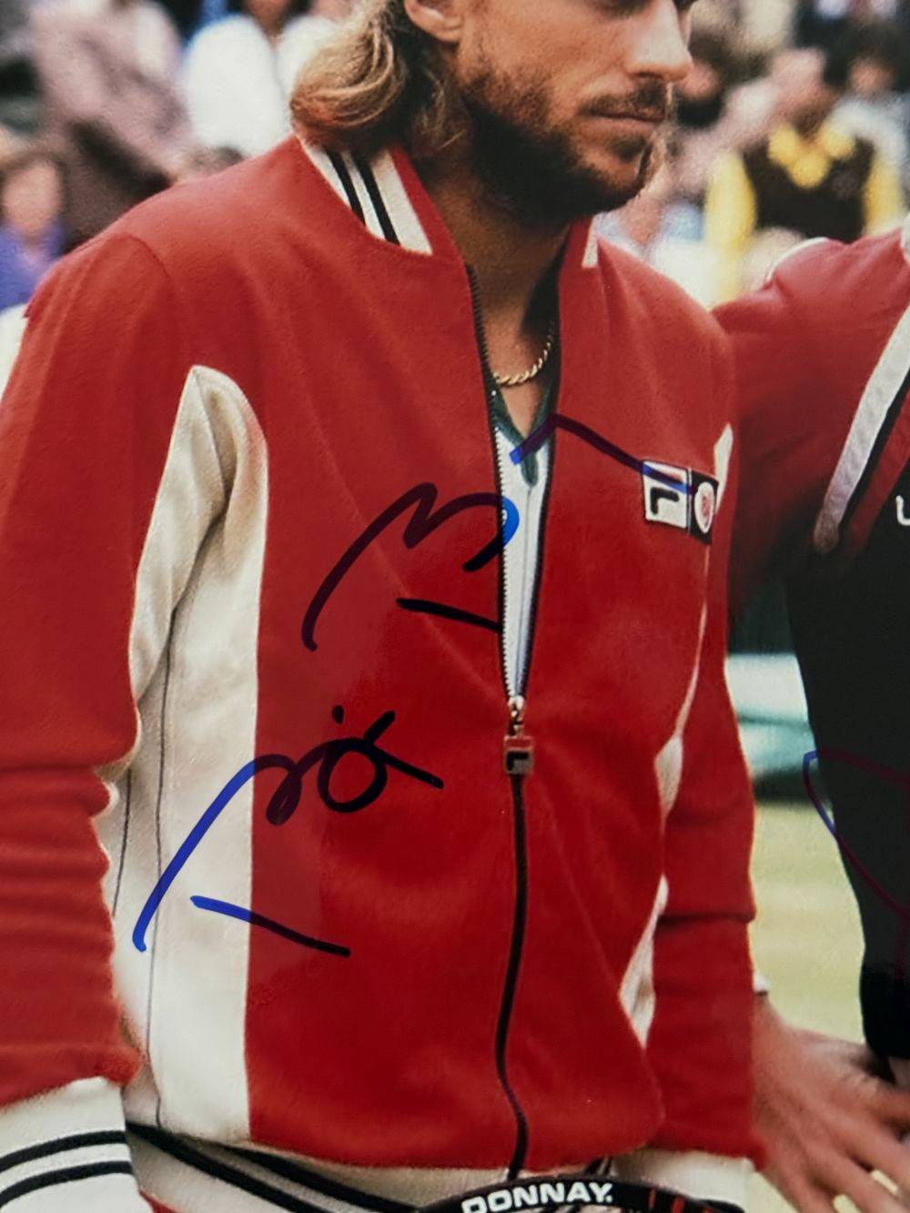 Dédicace - Autographe - Très Rare grande photo signée au feutre bleu par Björn Borg et John McEnroe - Format 20x29 - Tennis - Roland-Garros - Wimbledon - Us Open - OA - Collection - Vintage – Image 4