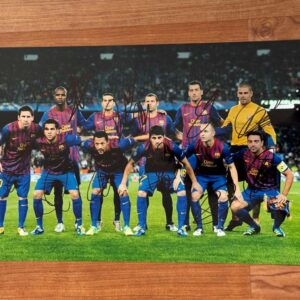 Dédicace - Autographe - Unique et grande belle photo de l'équipe du FC Barcelone - 2011/2012 - Signée au feutre par tous les joueurs - Format 20x30 - Messi - Ligue des Champions