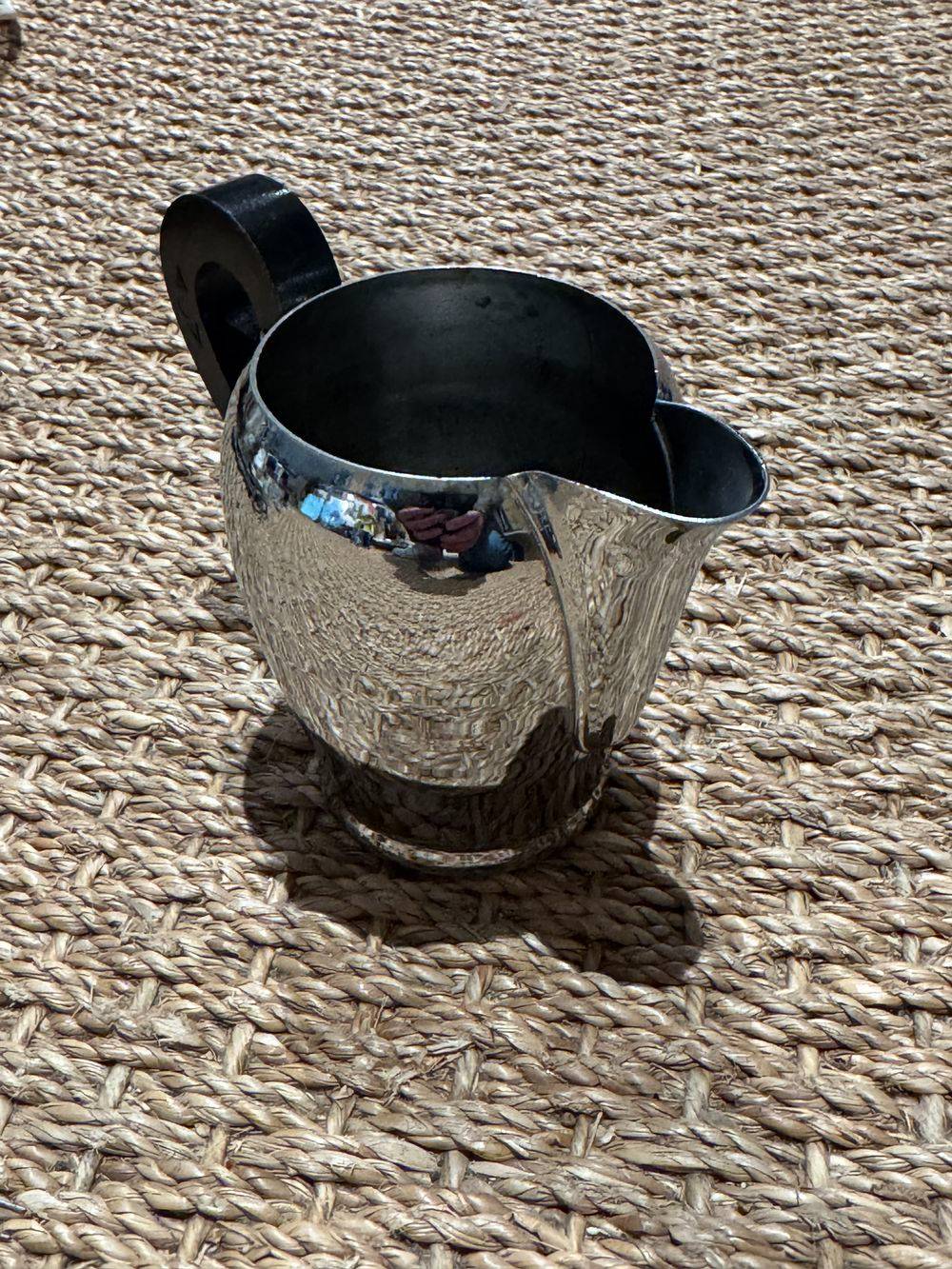 Lot / Ensemble service ancien à café chromé trois pièces - Cafetière - Sucrier - Pot à lait - Vers 1950 - Estampillé - Collection - Décoration – Image 7