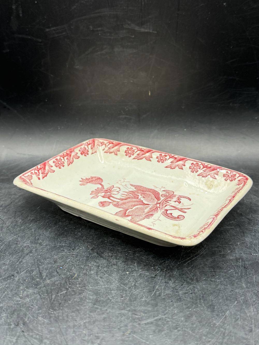 Charmant porte savon Saint Amand modèle Anémone - Estampillé - Rose - Vers 1930 - Décoration - Collection – Image 2