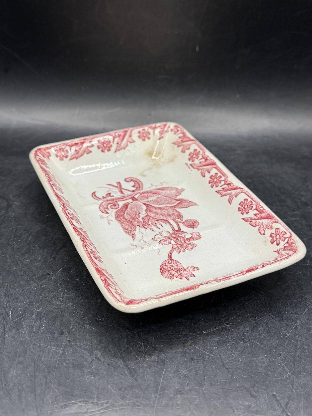 Charmant porte savon Saint Amand modèle Anémone - Estampillé - Rose - Vers 1930 - Décoration - Collection – Image 4