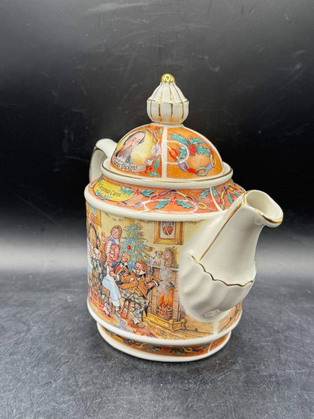 Charmante Théière en porcelaine - Charles Dickens - A Christmas Carol - Sadler - Fabriquée en Angleterre - 1995 - Décoration - Collection - Vintage – Image 2